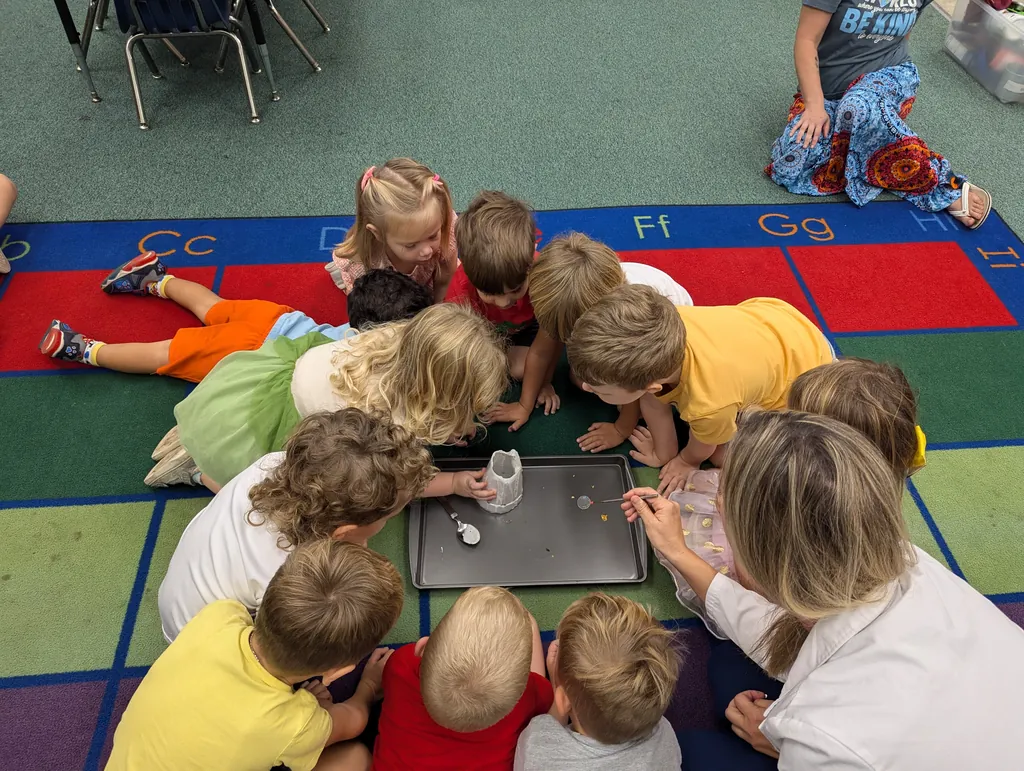 Dental Arts team teaching brushing at Bauder Elementary